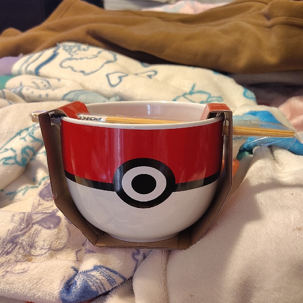 Hot Topic Red and White Poké Ball Bowl